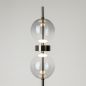 Preview: Design wall light black two glass balls, side view showing wall bracket